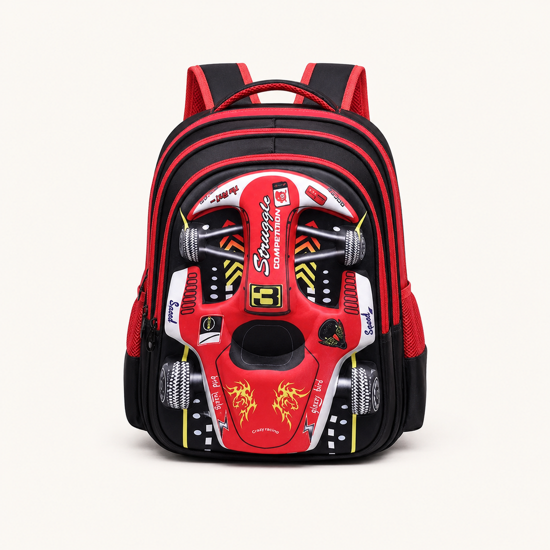 Sac à dos bolide 3D pour la rentrée en maternelle