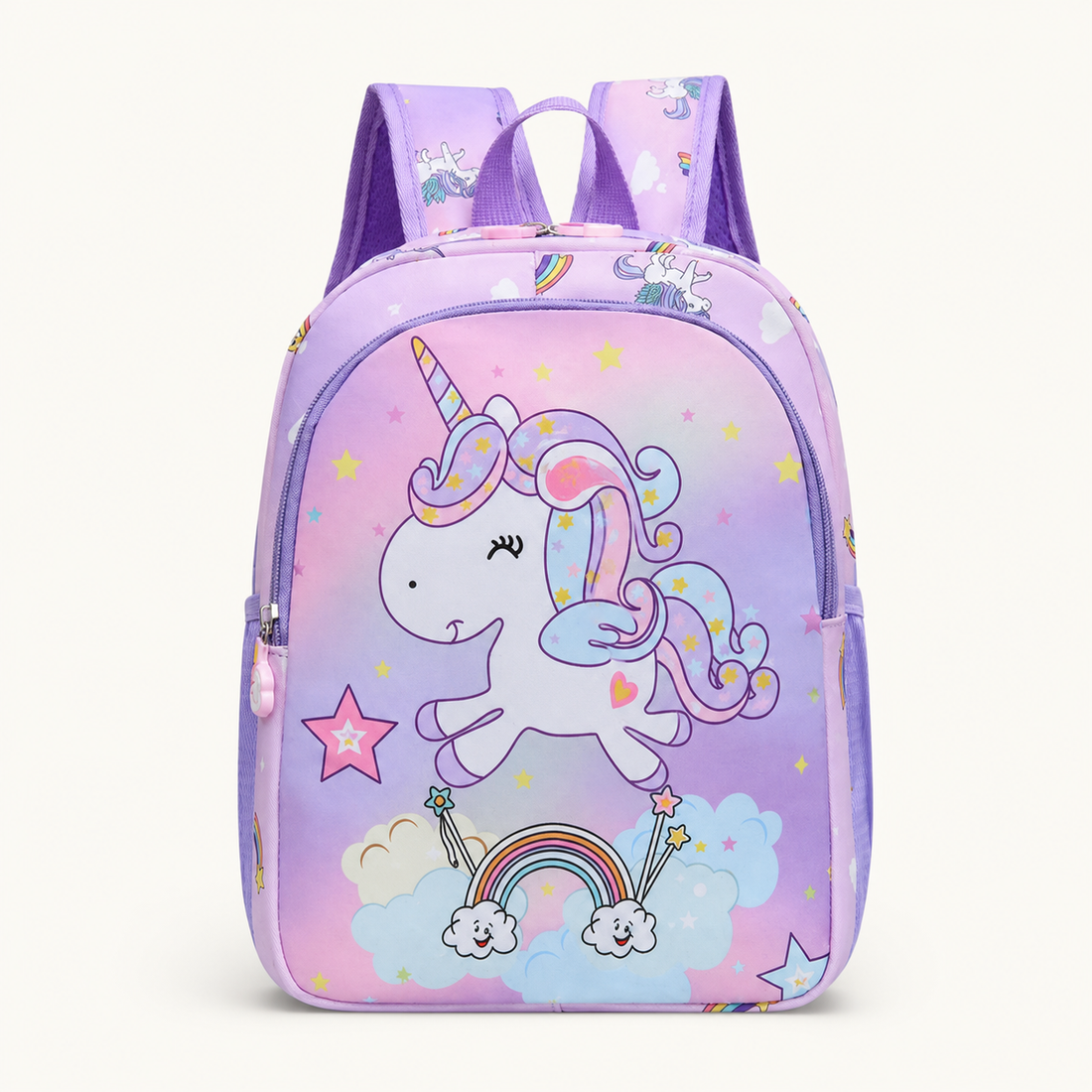 Sac à dos licorne arc-en-ciel brodé personnalisable au prénom