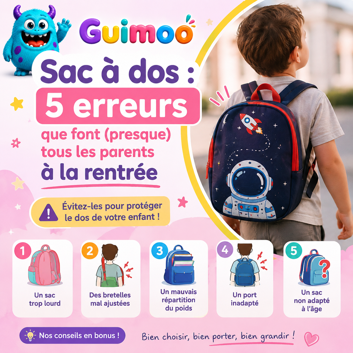 Sac à dos : 5 erreurs que font (presque) tous les parents à la rentrée
