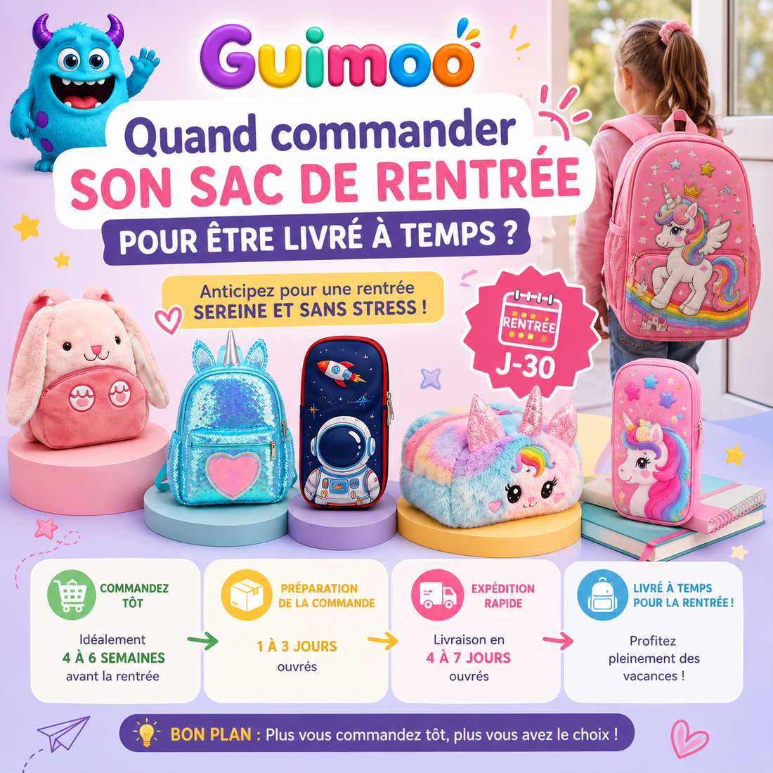 Quand commander son sac de rentrée pour être livré à temps ?