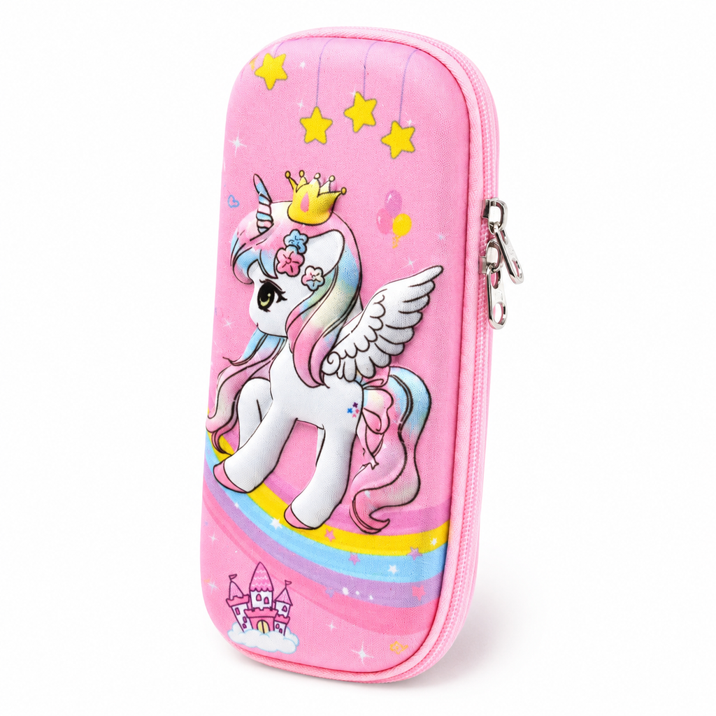 Trousse Kawaii Licorne Princesse — Coque rigide 3D