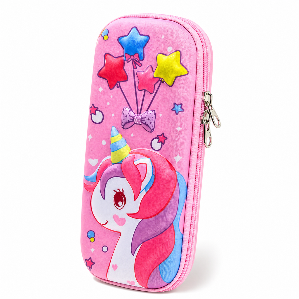 Trousse Kawaii Licorne Étoile — Coque rigide 3D