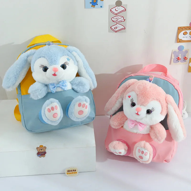 Sac à dos Lapin Peluche 3D — Nœud papillon