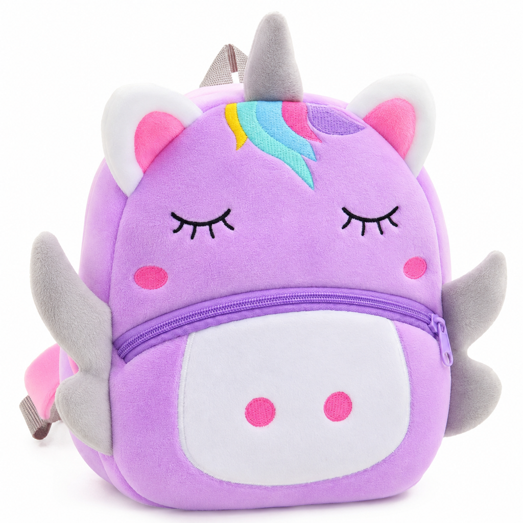 Sac à dos Peluche Licorne Violette — Maternelle